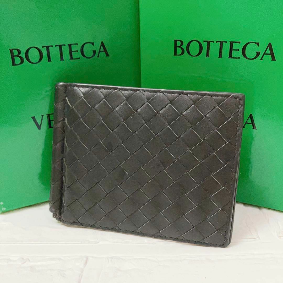 ☆美品☆ BOTTEGAVENETA イントレ レザー マネークリップ ボッテガ-