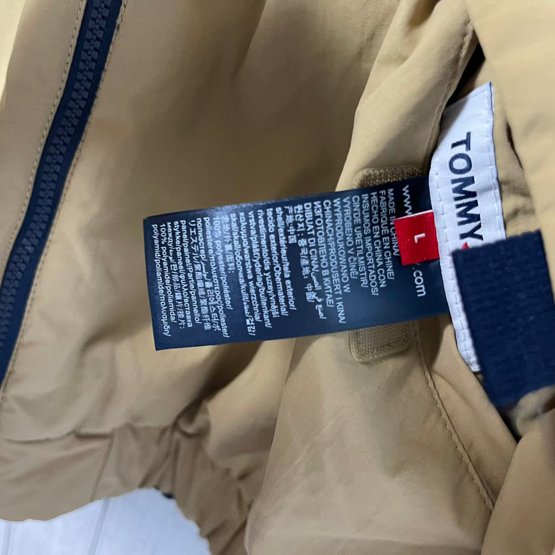 TOMMY JEANS ボアジャケット L リバーシブル 刺繍ロゴ フラッグロゴ