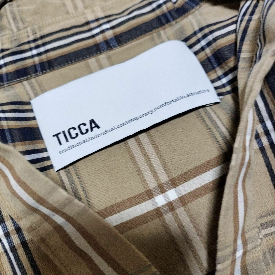 TICCA - ティッカ コットンリネン キーネック タータンチェックシャツ