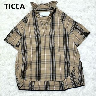 ティッカ(TICCA)のティッカ　コットンリネン　キーネック　タータンチェックシャツ　スクエアビッグ(シャツ/ブラウス(長袖/七分))