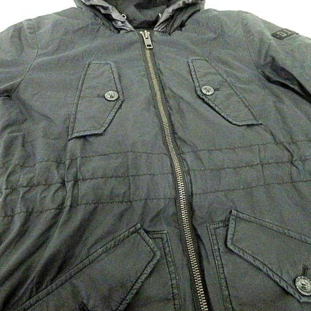 DIESEL(ディーゼル)のディーゼル ダウンジャケット ロング ミリタリー コート XS 黒 ■GY09 メンズのジャケット/アウター(ダウンジャケット)の商品写真