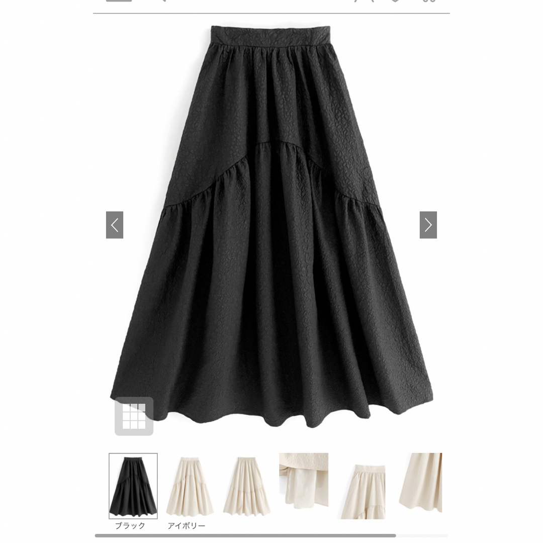 GRL(グレイル)のグレイル　エンボス加工ティアードスカートS レディースのスカート(ロングスカート)の商品写真