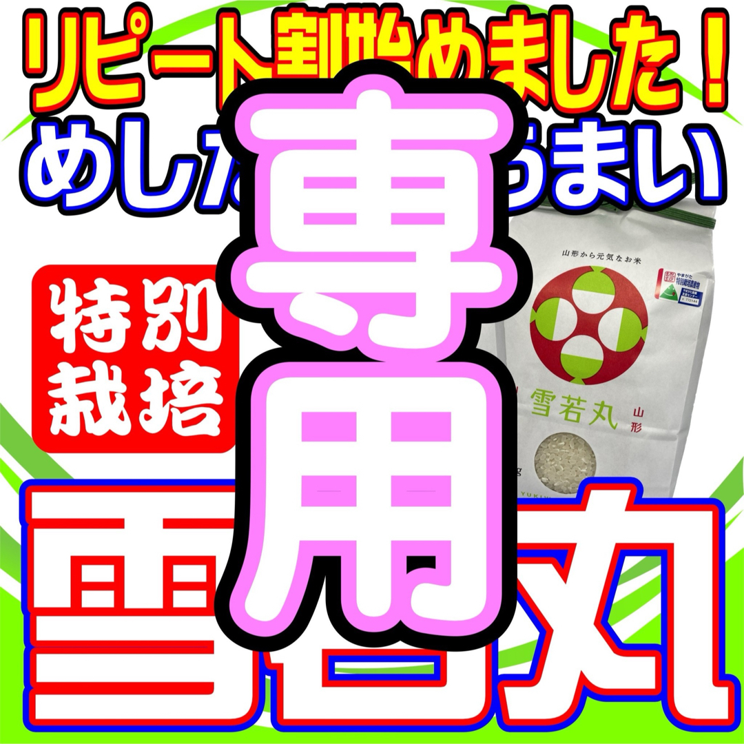 お米お米　新米！　雪若丸２０ｋｇ　めしだけでうまい。五年産　山形県産　特栽＆大粒