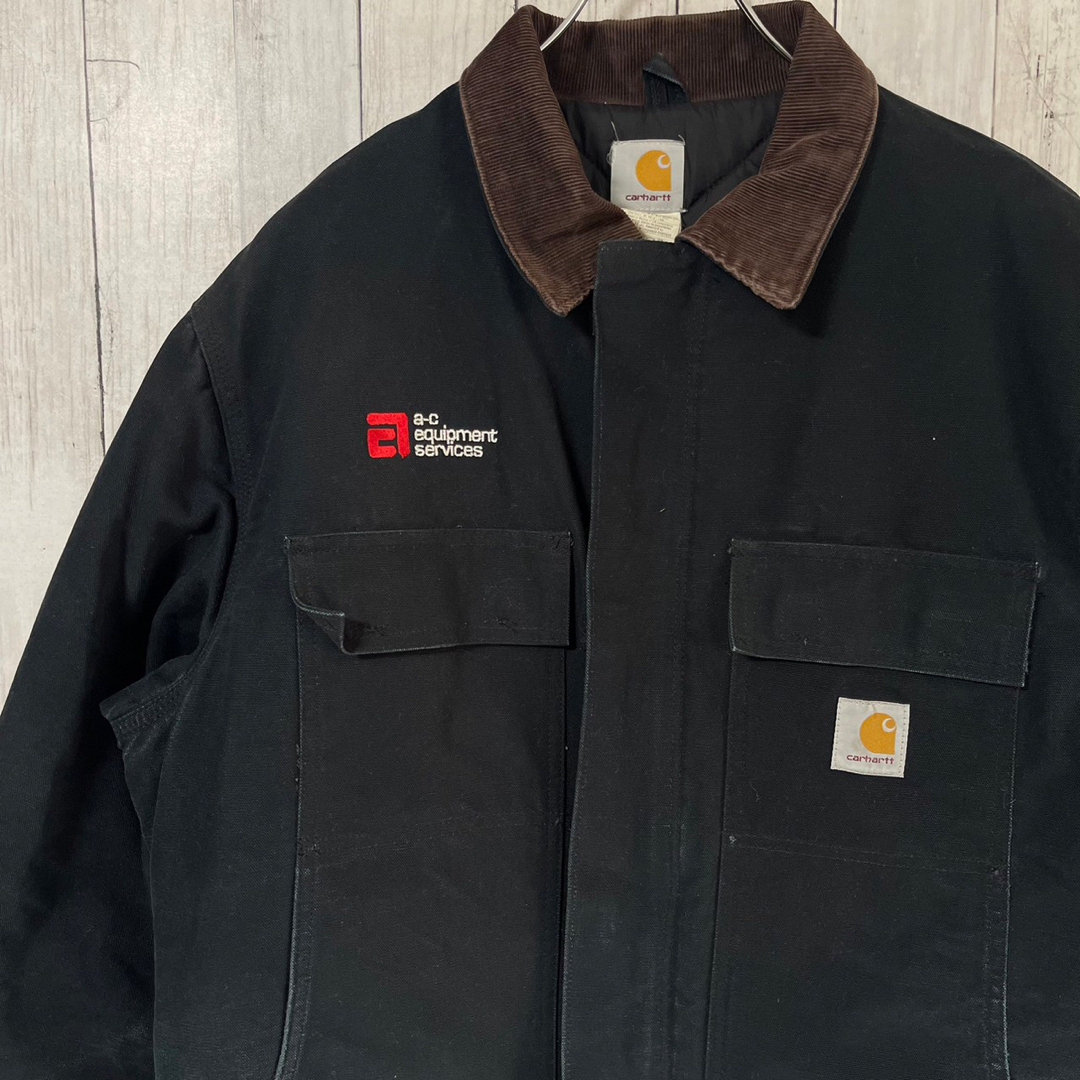 carhartt カーハート ダックジャケット XL 刺繍ロゴ 企業ロゴ USA