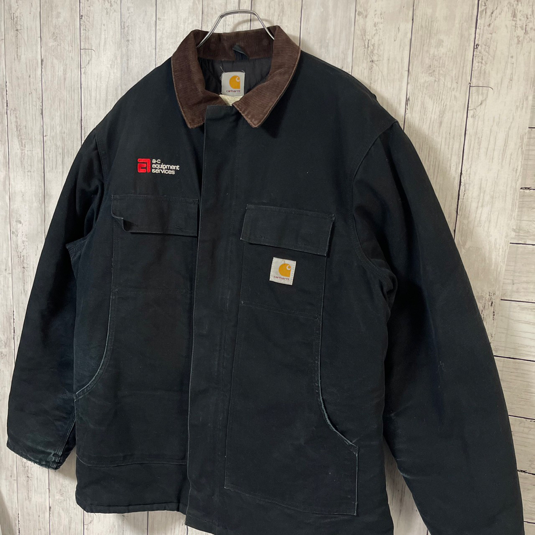 carhartt カーハート ダックジャケット XL 刺繍ロゴ 企業ロゴ USA