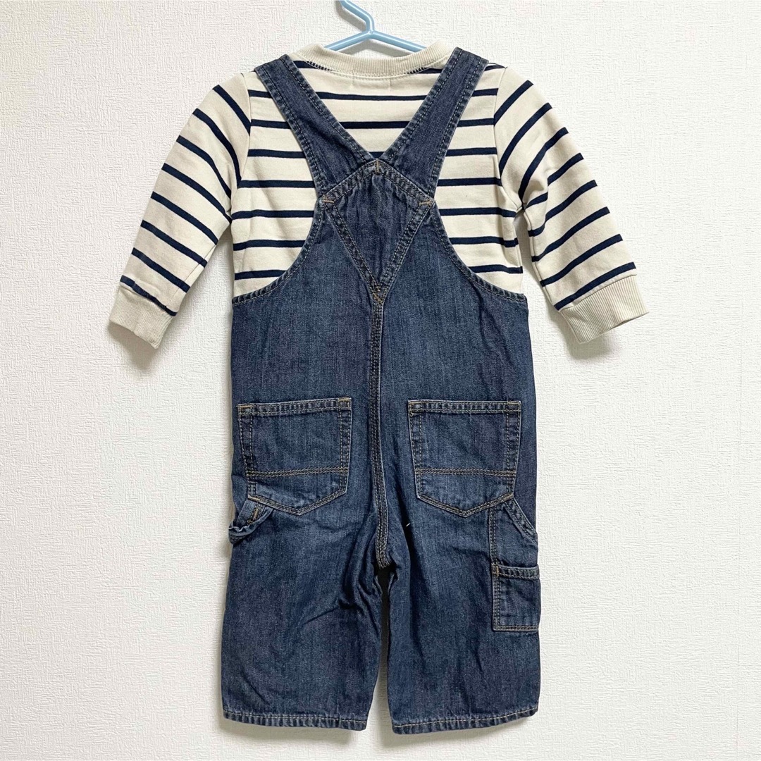 babyGAP(ベビーギャップ)の西松屋　ベビーギャップ　ボーダートレーナー　オーバーオール　デニム キッズ/ベビー/マタニティのキッズ服男の子用(90cm~)(その他)の商品写真