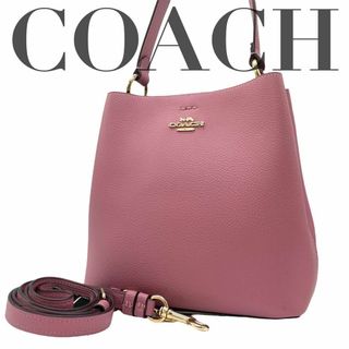 未使用級 極美品 COACH ピンク レザー ハンドバッグ 2wayバッグ-