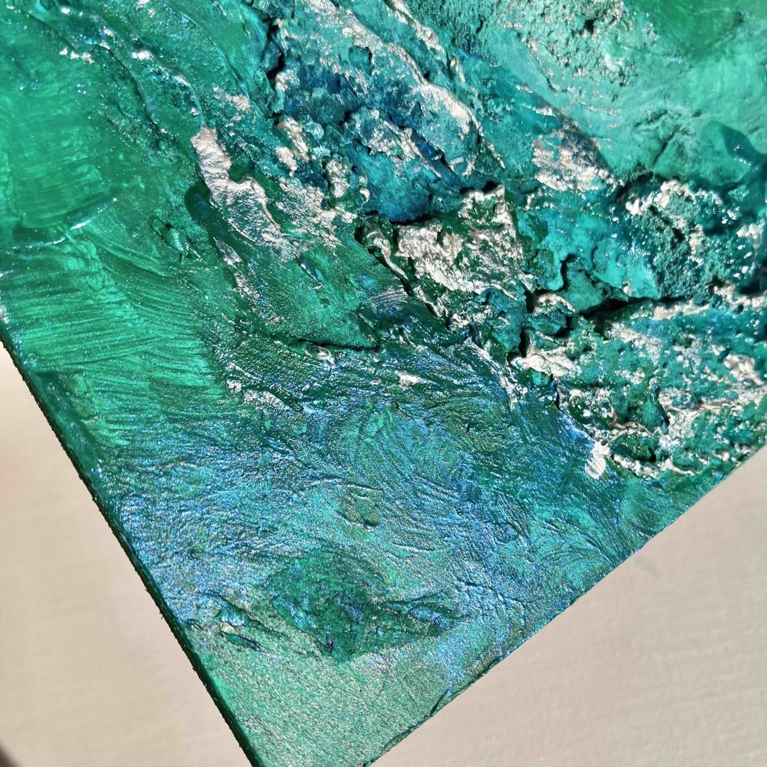 green shape渦*テクスチャーアート 絵画 原画 抽象画 海の通販 green shape渦*テクスチャーアート 絵画 原画 抽象画 海の通販