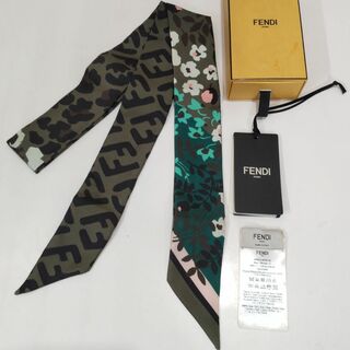 フェンディ(FENDI)の未使用　フェンディ　ツィリースカーフ　グリーンフォレスト　TJ97(バンダナ/スカーフ)