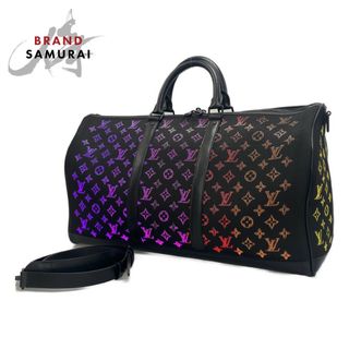 ルイヴィトン(LOUIS VUITTON)の新品未使用 LOUIS VUITTON ルイヴィトン モノグラムライトアップ キーポル バンドリエール50 男女兼用 ブラック 黒 マルチカラー キャンバス /レザー M44770 ボストンバッグ 旅行バッグ メンズ 403971 【中古】(ボストンバッグ)