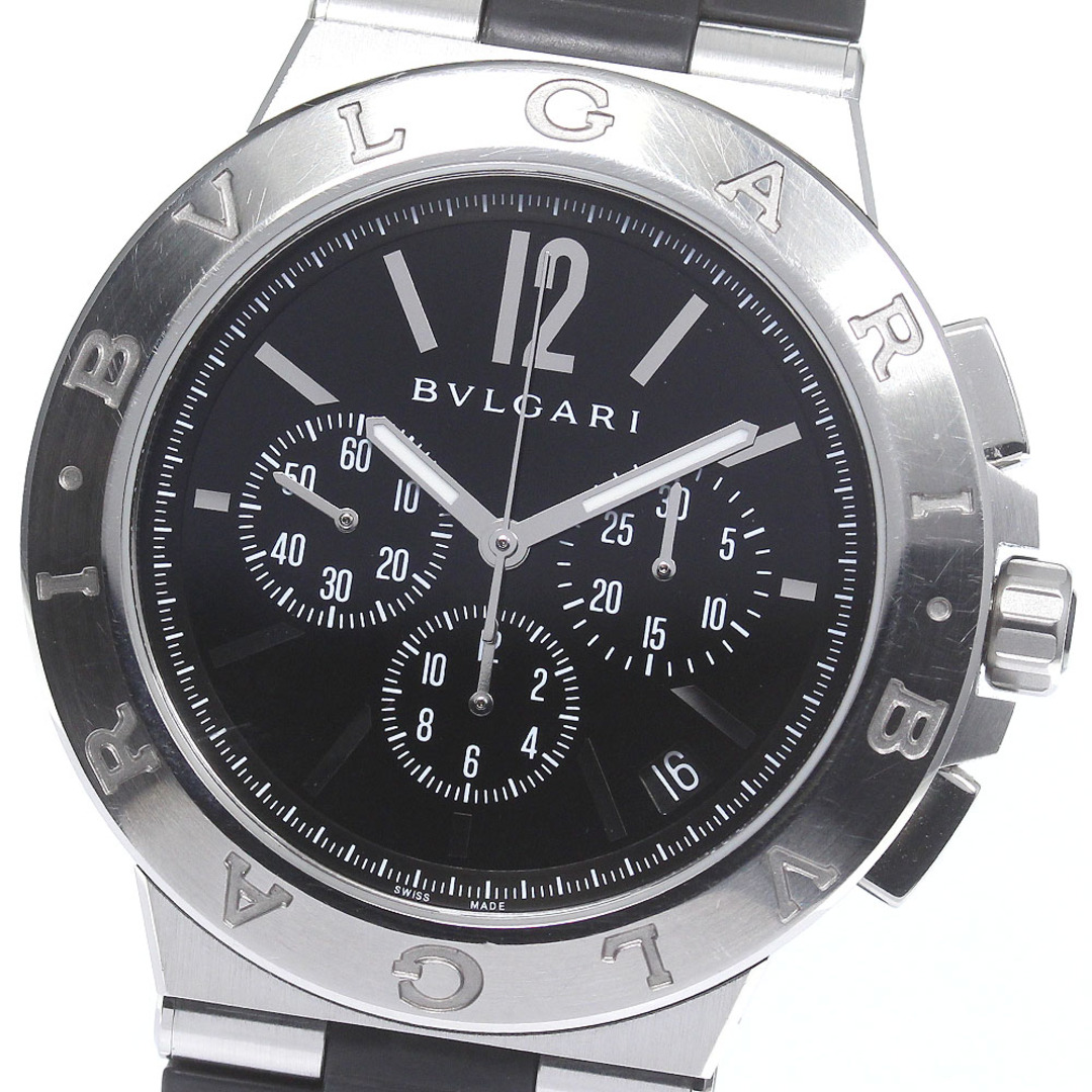 BVLGARI(ブルガリ)のブルガリ BVLGARI DG41SCH ディアゴノ・ヴェロチッシモ クロノグラフ デイト 自動巻き メンズ 保証書付き_780776 メンズの時計(腕時計(アナログ))の商品写真