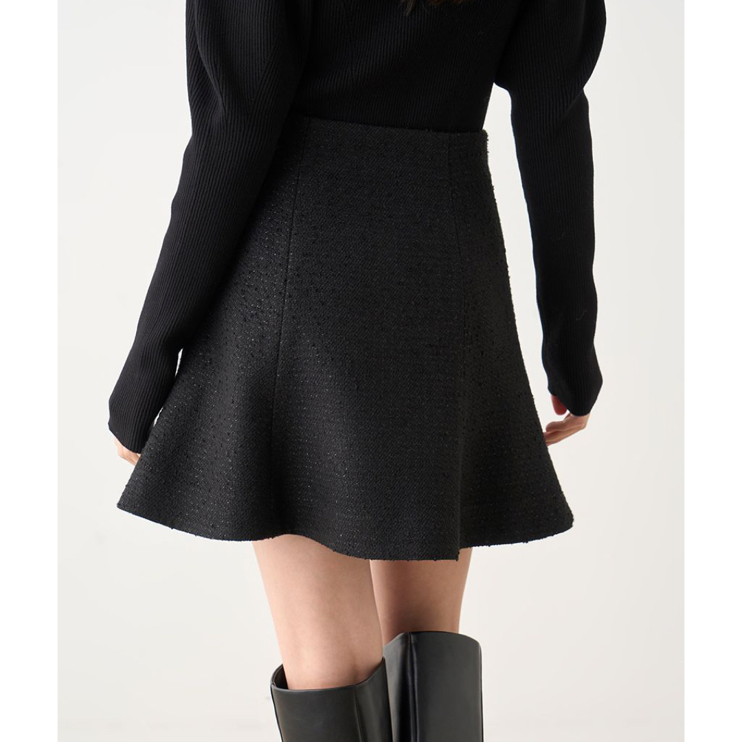 SNIDEL(スナイデル)のスナイデル　snidel ツイードミニスカート　ブラック　２　Ｌ★新品 レディースのスカート(ミニスカート)の商品写真