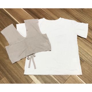 シマムラ(しまむら)の☆新品未使用☆２点セット　Tシャツ　ベスト　 Lサイズ(Tシャツ(半袖/袖なし))