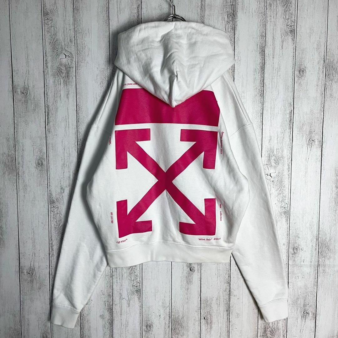 OFF-WHITE - 【限定コラボ】オフホワイト☆両面ロゴパーカー クロス