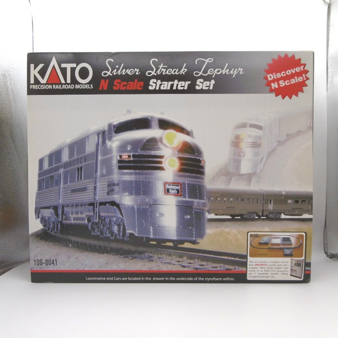 KATO USA N Scale Silver Streak Zephyr Electric Train Starter Set CB&Q 106-0041 USA版 Nゲージ スターターセットココロード