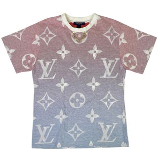 【大特価】LOUIS VUITTON ルイヴィトン 半袖Ｔシャツ サンライズモノグラム パステル チェーン ロゴ 服 夏 アパレル S マルチカラー ゴールド金具 コットン    レディース【品】