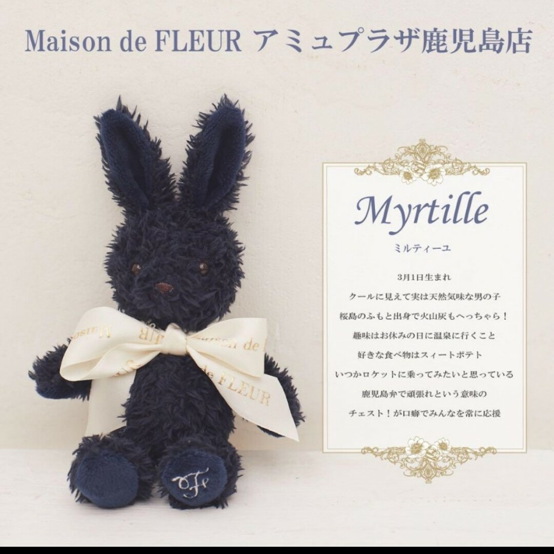 Maison de FLEUR(メゾンドフルール)のメゾンドフルール ラビットチャーム うさぎ ぬいぐるみ マスコット 黒 レディースのアクセサリー(チャーム)の商品写真