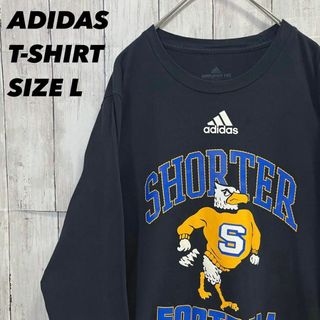 アディダス(adidas)のアメリカ古着　ADIDASアディダス　カレッジフットボールプリント長袖TシャツL(Tシャツ/カットソー(七分/長袖))