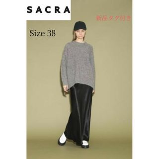 サクラ(SACRA)の【にこ様 】 新品タグ付き　ALPACA ASTRAKAN TOPグレー38(ニット/セーター)