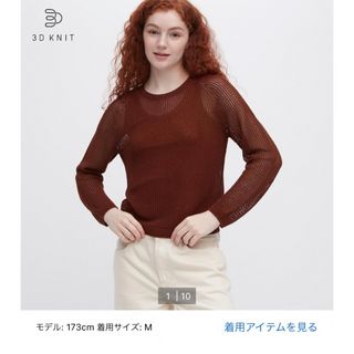 ユニクロ(UNIQLO)の3Dメッシュクルーネックセーター（長袖）(ニット/セーター)