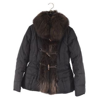 モンクレール(MONCLER)のMONCLER モンクレール GRILLON GIUBBOTTO グリヨン ラクーン ファー レザーベルト ダウンジャケット ブラック 220934690910 レディース(ダウンジャケット)