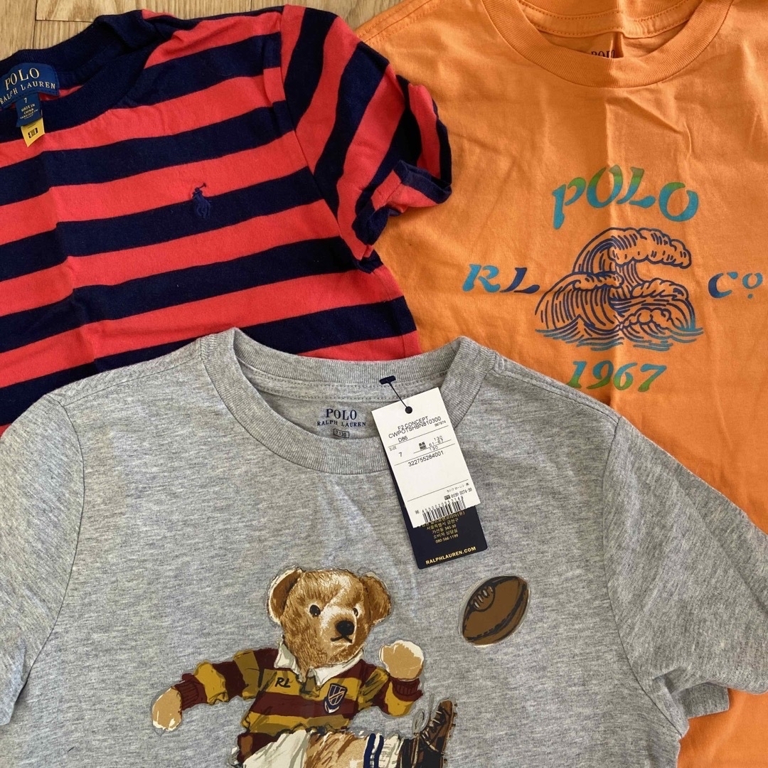 POLO RALPH LAUREN(ポロラルフローレン)のぱんだちゃん専用　ポロ　ミキハウス130 Tシャツ　3枚セット キッズ/ベビー/マタニティのキッズ服男の子用(90cm~)(Tシャツ/カットソー)の商品写真