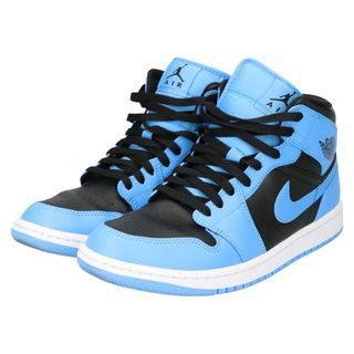 NIKE ナイキ AIR JORDAN 1 MID University Blue エアジョーダン1 ミッドカットスニーカー DQ8426-401 US10.5/28.5cm ブラック/ブルー