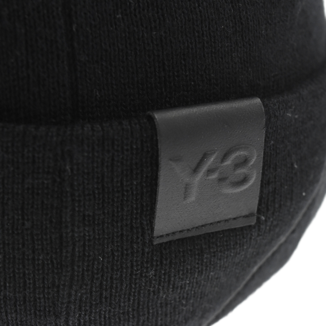 Y-3(ワイスリー)のY-3 ワイスリー Nice to meet you刺繍ニットビーニー ブラック メンズの帽子(ニット帽/ビーニー)の商品写真