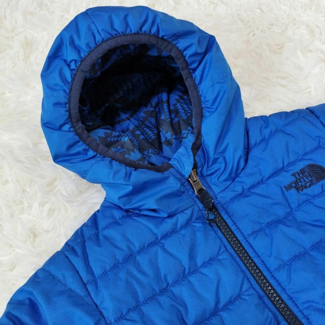リバーシブル　ノースフェイス　キッズ　ジャケット　ブルー　フード付き　100cm