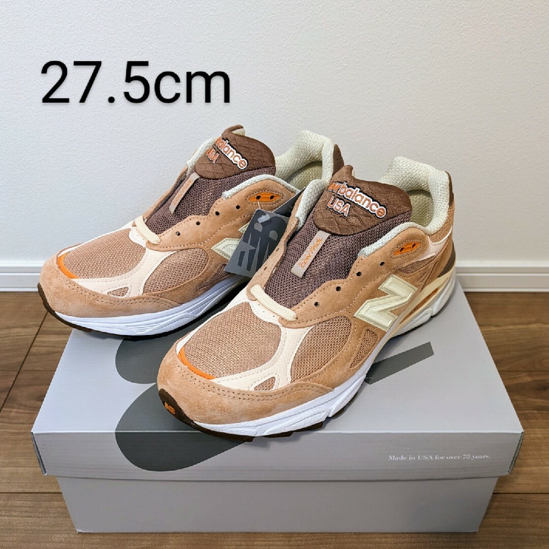 Size? × New Balance 990V3  Cream/Orange靴/シューズ