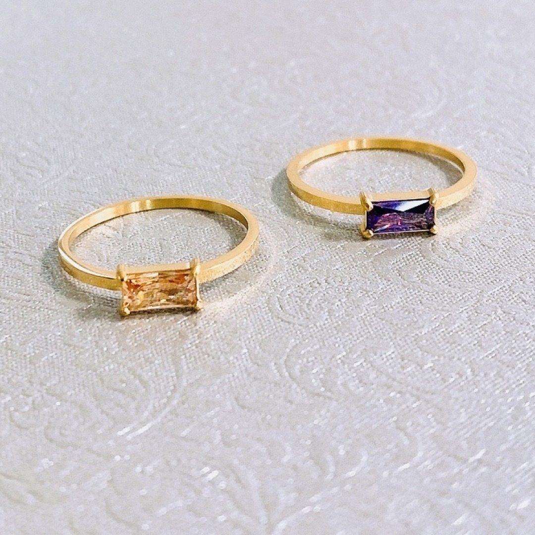 パープル ピンク リング 指輪 13号 ジルコニア ゴールド 18k メンズのアクセサリー(リング(指輪))の商品写真