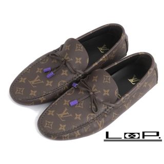 ルイヴィトン(LOUIS VUITTON)の■新同■　ルイ・ヴィトン ドライバー ライン ローファー 靴 メンズ エベヌ #9.5 1AAF2G 箱 【62926】(スニーカー)