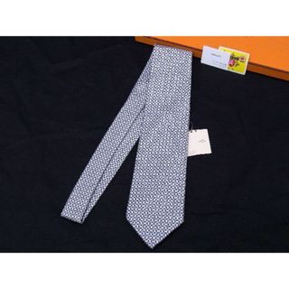 エルメス(Hermes)の■新品■未使用■ HERMES エルメス Hロゴ シルク100% ネクタイ ビジネス 紳士 メンズ ネイビー系 AP9666 (ネクタイ)