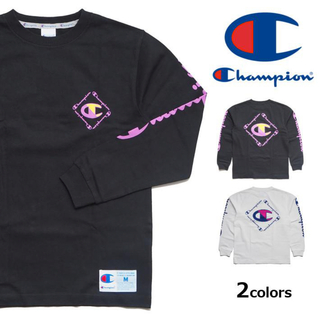チャンピオン(Champion)のCHAMPION チャンピオン ロンT ダイヤ型ロゴ L ブラック(Tシャツ/カットソー(七分/長袖))
