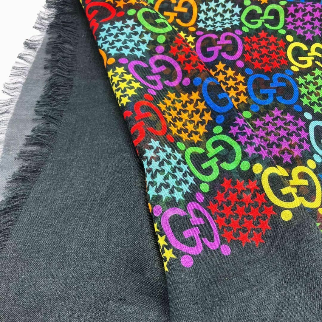 Gucci(グッチ)の⭐️美品⭐️ グッチ GG サイケデリック 大判ストール スカーフ レディースのファッション小物(ストール/パシュミナ)の商品写真