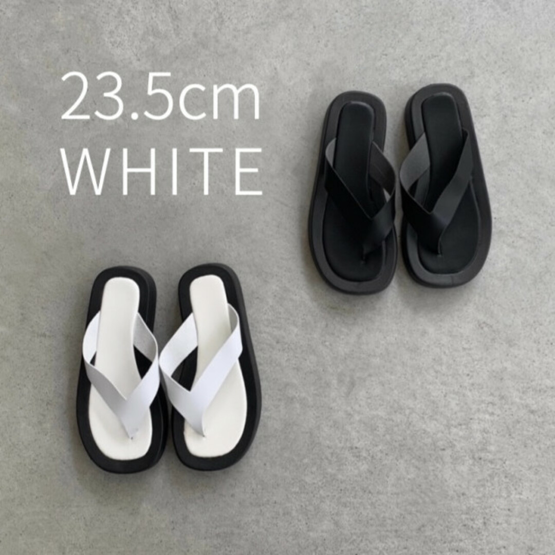 厚底 プラットフォーム サンダル ホワイト 37 フラット 最安値 プチプラ レディースの靴/シューズ(サンダル)の商品写真
