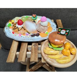 クリスマス🎄スイーツバーガーセット🍖ハンドメイド品(インテリア雑貨)