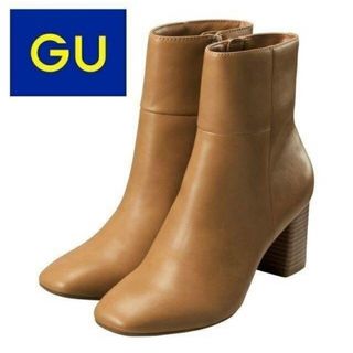 ジーユー(GU)の【美品】GU ジーユー スクエアトゥ ヒール ブーツ Mサイズ(ブーツ)