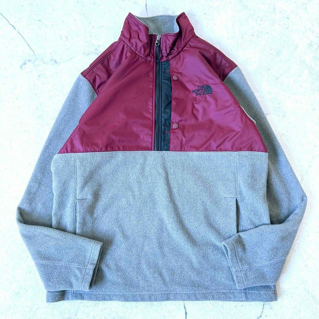 THE NORTH FACE - 【ノースフェイス】サイズL 刺繍ロゴ ハーフジップ