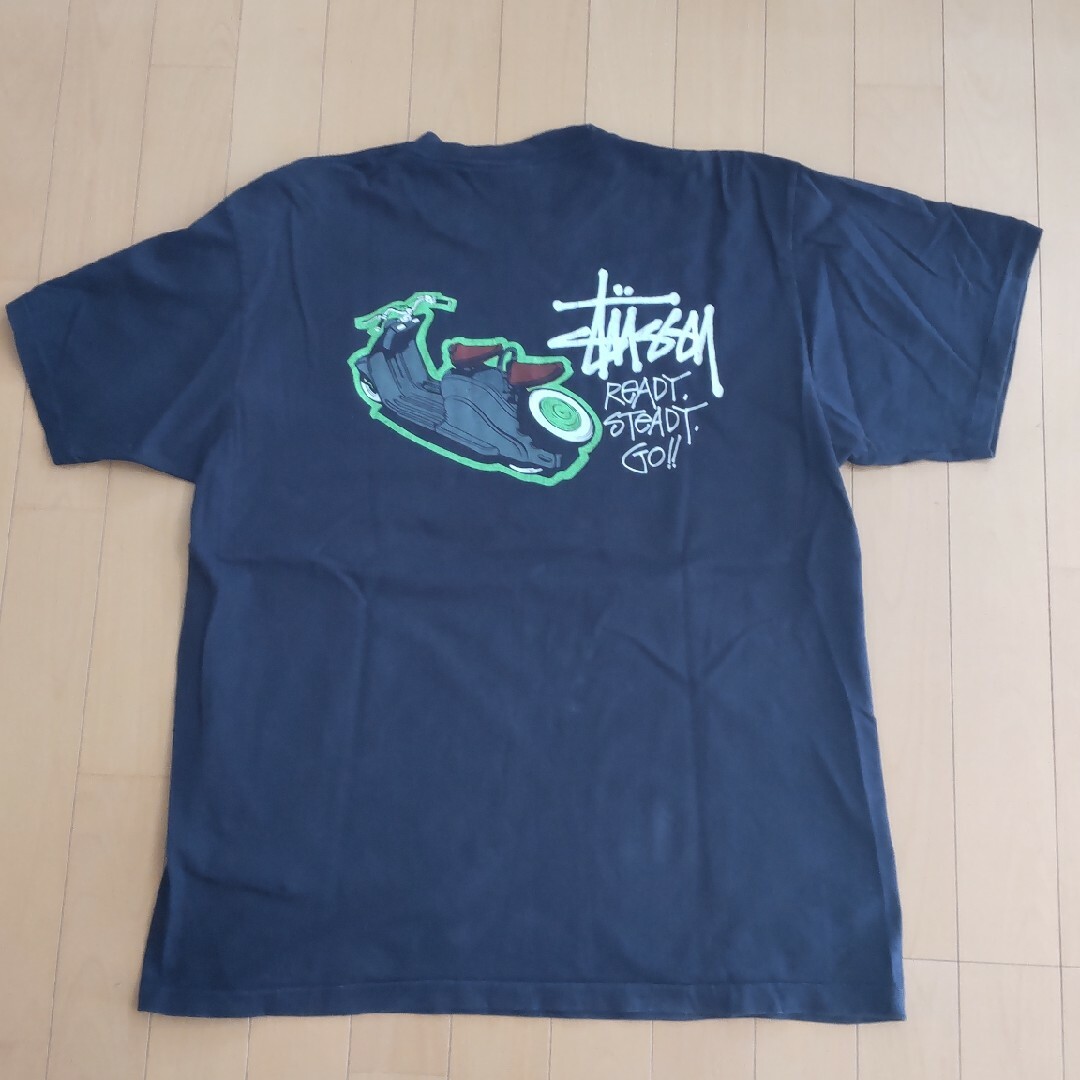 STUSSY - レア 90's OLD STUSSY ベスパ Tシャツ L 紺タグ STUSSY - レア 90's OLD STUSSY ベスパ Tシャツ L 紺タグ