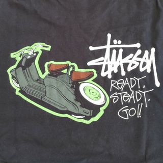 ステューシー(STUSSY)のレア　90's OLD STUSSY ベスパ　Ｔシャツ Ｌ 紺タグ　オールド(Tシャツ/カットソー(半袖/袖なし))