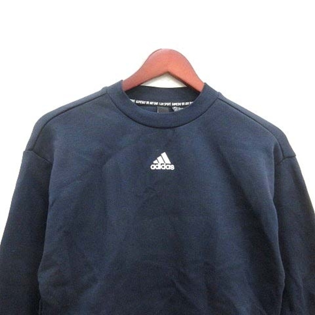 adidas(アディダス)のadidas Tシャツ カットソー ワンポイント ライン 長袖 S 紺 ネイビー メンズのトップス(Tシャツ/カットソー(七分/長袖))の商品写真