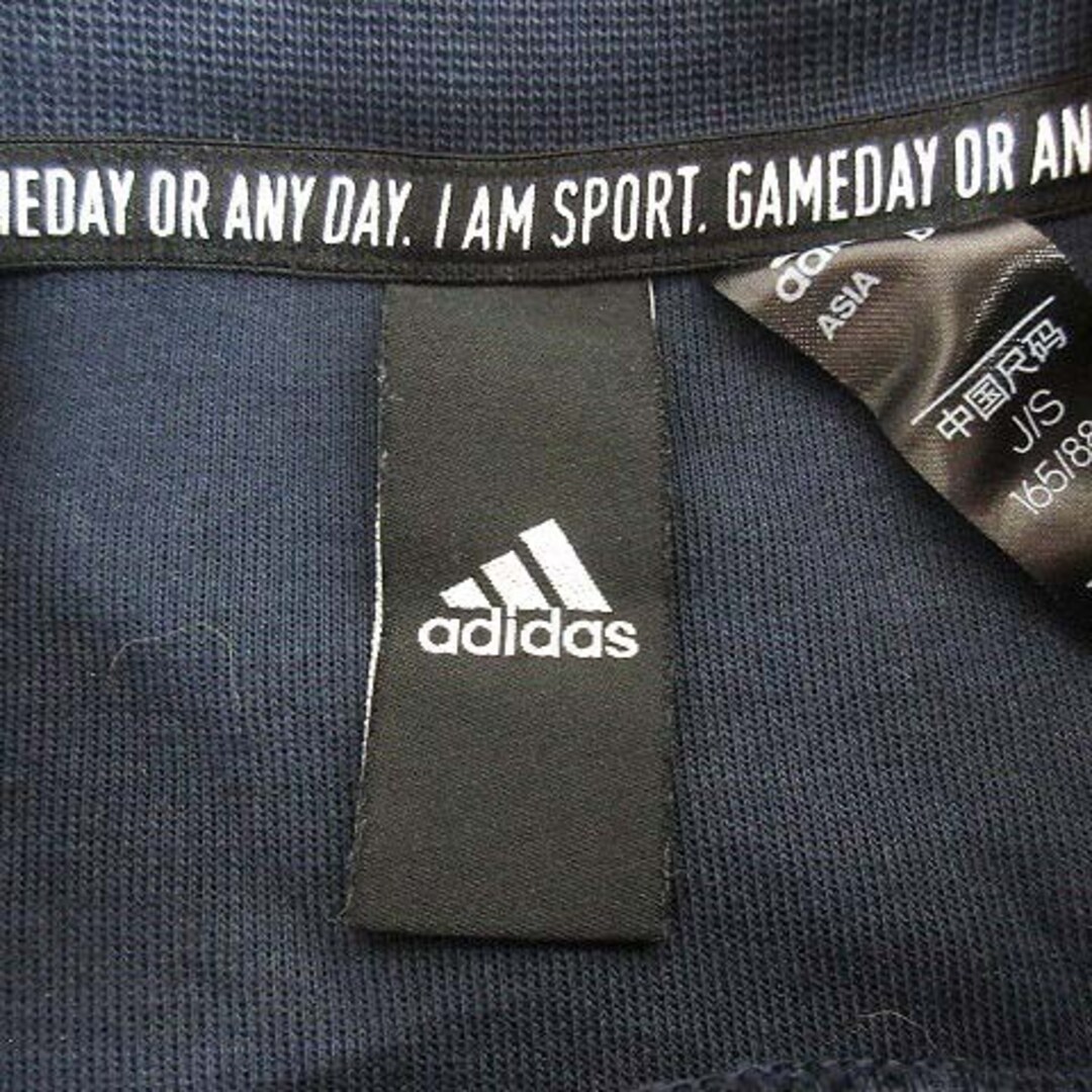 adidas(アディダス)のadidas Tシャツ カットソー ワンポイント ライン 長袖 S 紺 ネイビー メンズのトップス(Tシャツ/カットソー(七分/長袖))の商品写真