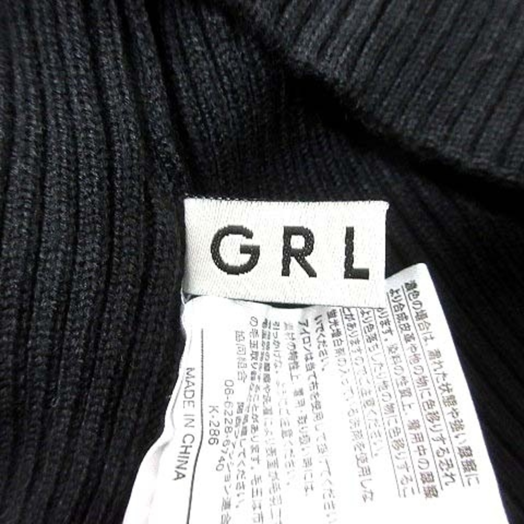 GRL(グレイル)のGRL ニット カットソー Vネック バルーンスリーブ 長袖 M 黒 ブラック レディースのトップス(ニット/セーター)の商品写真