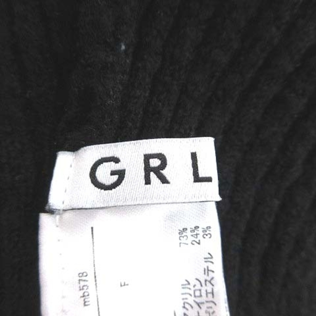 GRL(グレイル)のグレイル リブニット セーター 長袖 ドロップショルダー ボートネック F 黒 レディースのトップス(ニット/セーター)の商品写真