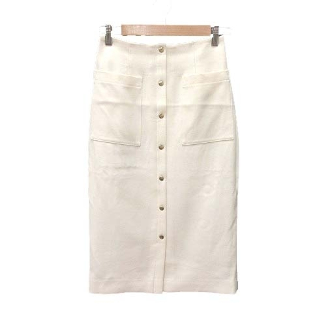 NOLLEY'S(ノーリーズ)のノーリーズ タイトスカート ミモレ ロング 斜めストライプ 36 白 アイボリー レディースのスカート(ロングスカート)の商品写真