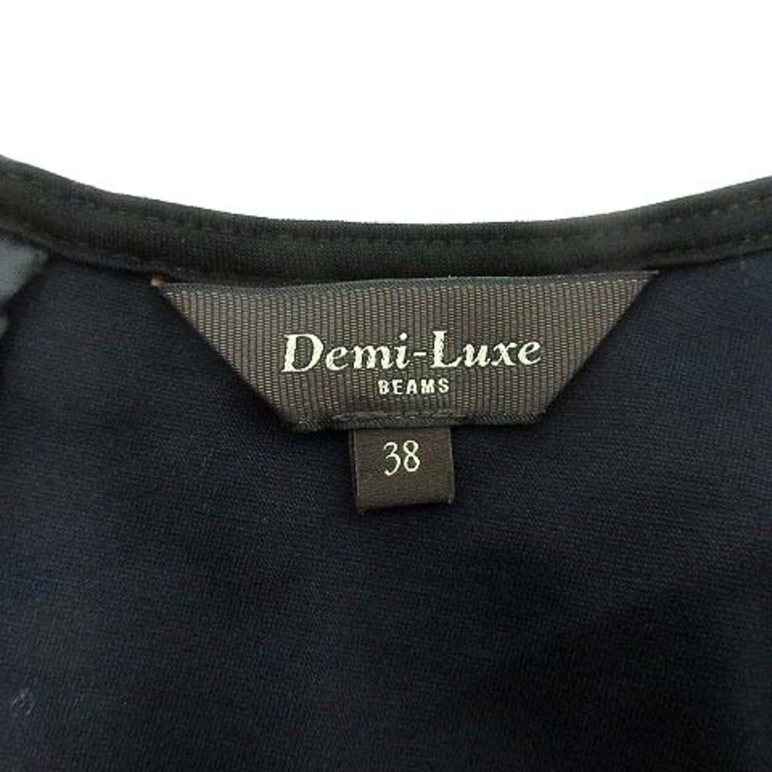 Demi-Luxe BEAMS(デミルクスビームス)のDemi-Luxe BEAMS ワンピース フレア ひざ丈 切替 38 紺 黒 レディースのワンピース(ひざ丈ワンピース)の商品写真