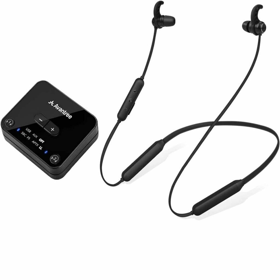 スマホ/家電/カメラAvantree HT4186 Bluetooth送信機付きネックバンド型イヤホ