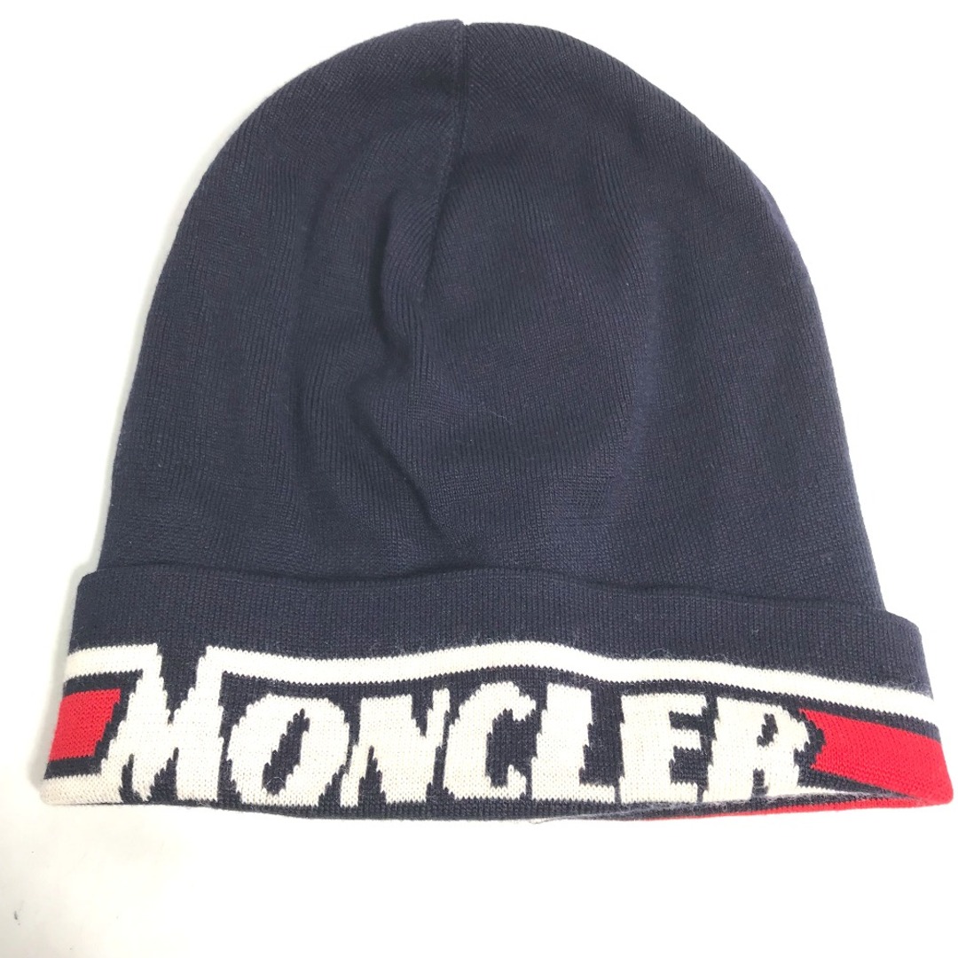 MONCLER - モンクレール MONCLER ロゴ ビーニー 帽子 ニット帽 ニット