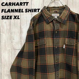 カーハート(carhartt)のアメリカ古着　CARHARTTカーハート　長袖ヘビーチェック柄フランネルシャツ.(シャツ)